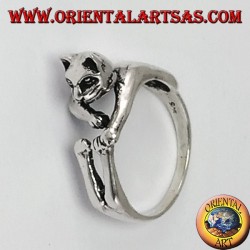 cat Bague en argent