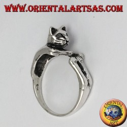 cat Bague en argent