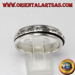 Anello girevole d'argento con sole
