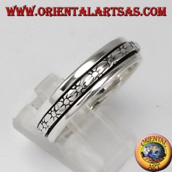Anello girevole d'argento con sole