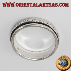 Anello girevole d'argento con sole