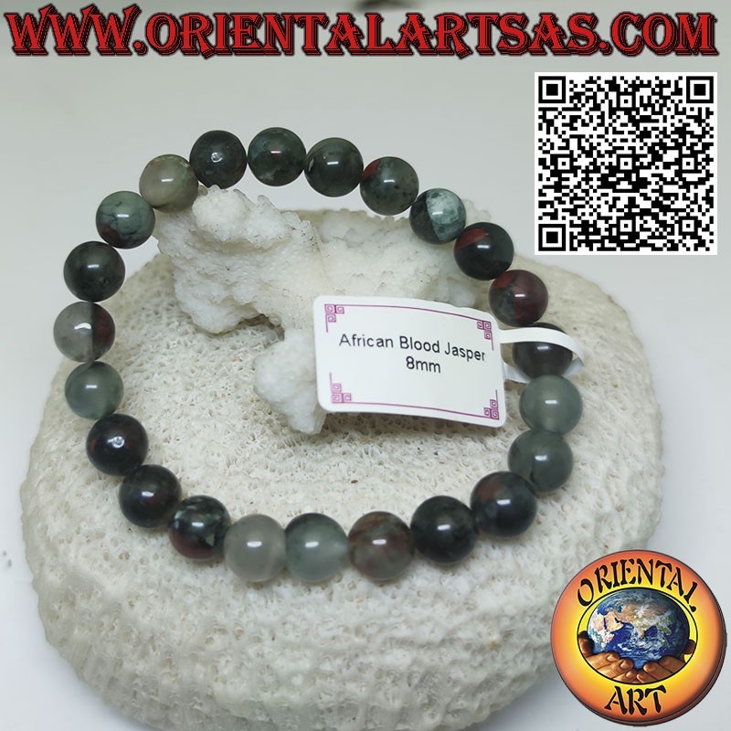 Heliotrope Bloodstone 8mm Elastic Bracelet