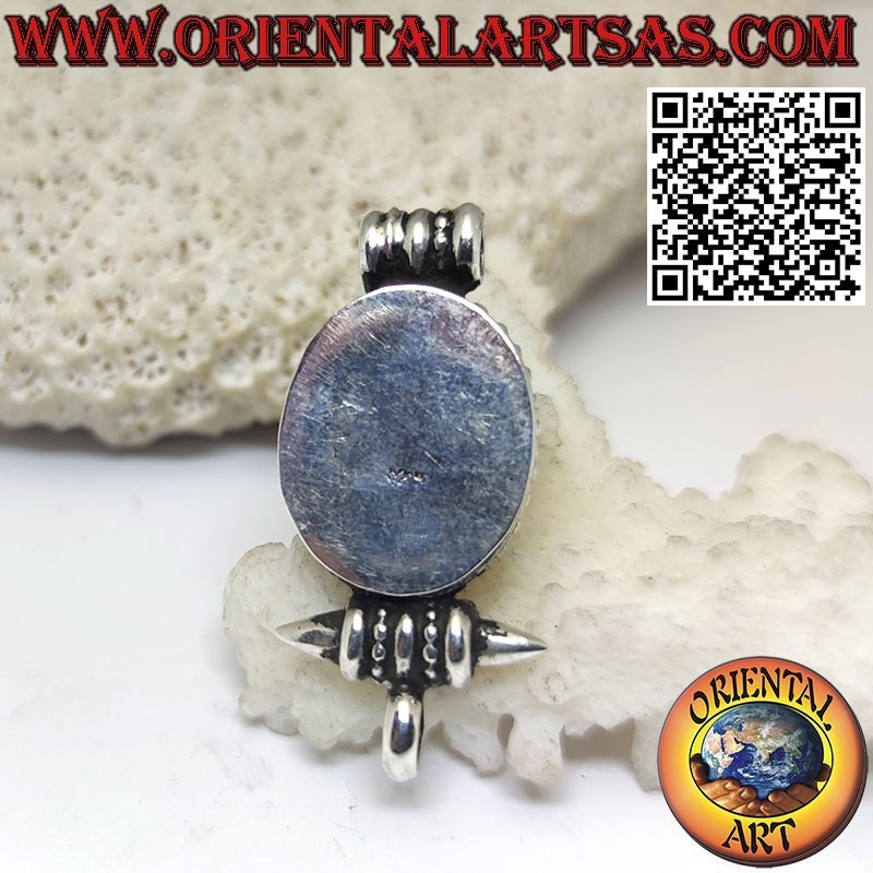 Silver pendant "Gao Kalachakra" container with ancient Tibetan turquoise