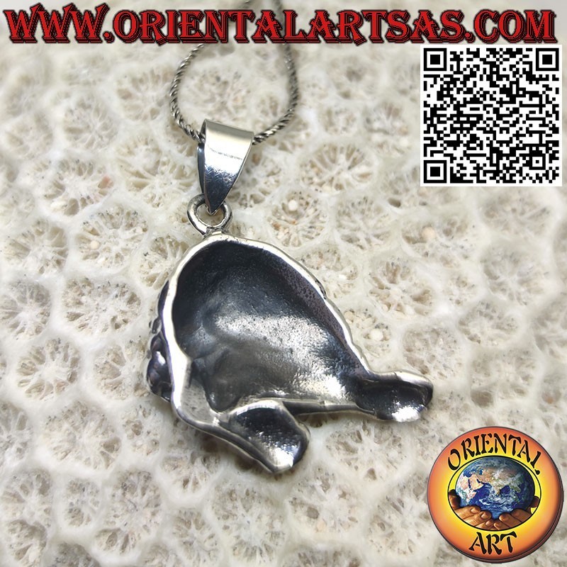 Silver pendant of the lying lion symbol of power and authority