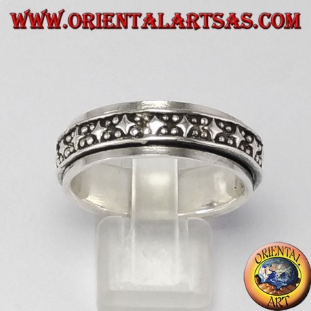 Anello d'argento girevole ( Antistress ) decorazione rombi