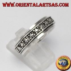 anillo de plata giratorio (estrés) decoración de rombos