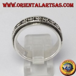 Rotating silver ring (Antistress) rombi decoration