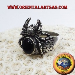 Anello Ragno con onice in argento Tarantola
