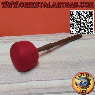 Marteau à clapet en feutre avec manche en bois pour cloches ou gongs tibétains L