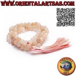 Mālā (Japamālā) rosario buddista da 108 Grani da 9 mm. in avventurina rosa naturale