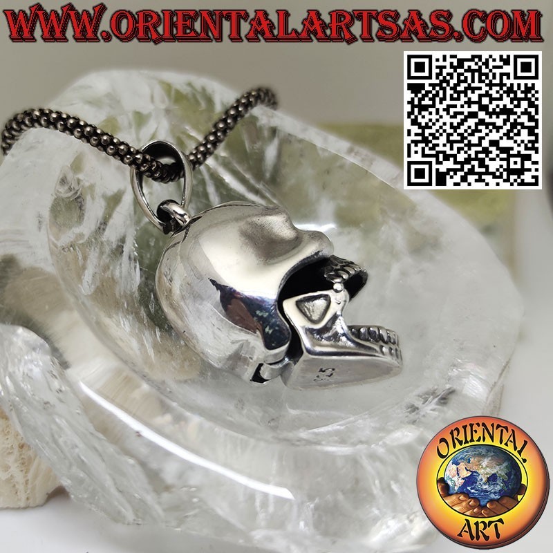 Silver pendant Skull with movable mandible