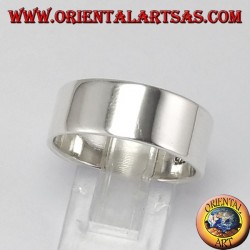 Silver ring, 8 mm flat band.