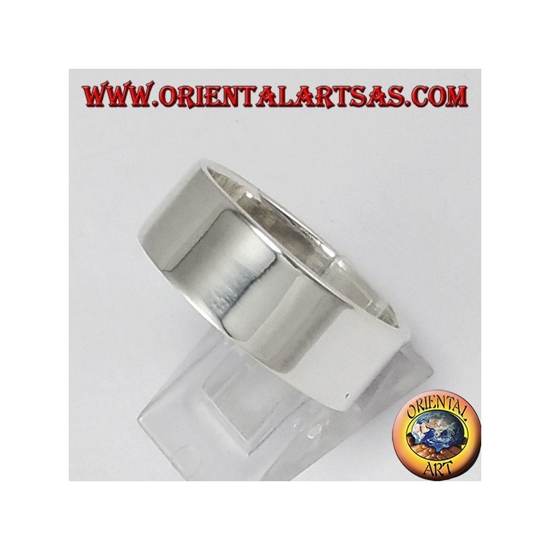 Silver ring, 8 mm flat band.