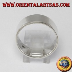 Silver ring, 8 mm flat band.