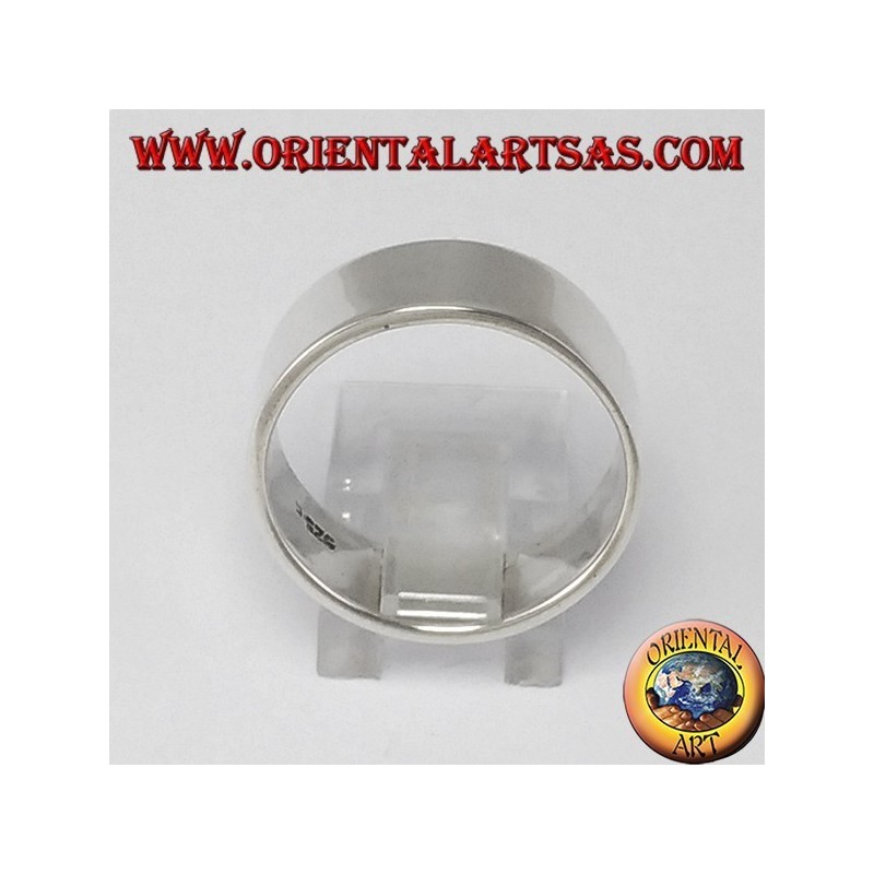 Bague en argent, bande plate de 8 mm.