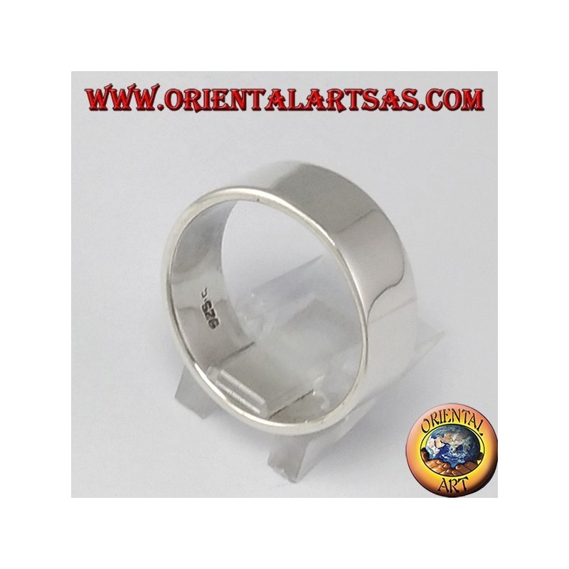 Anello in argento a fascia liscia piatta (8 mm.)