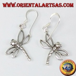 libellule pendentif boucle d'oreille en argent