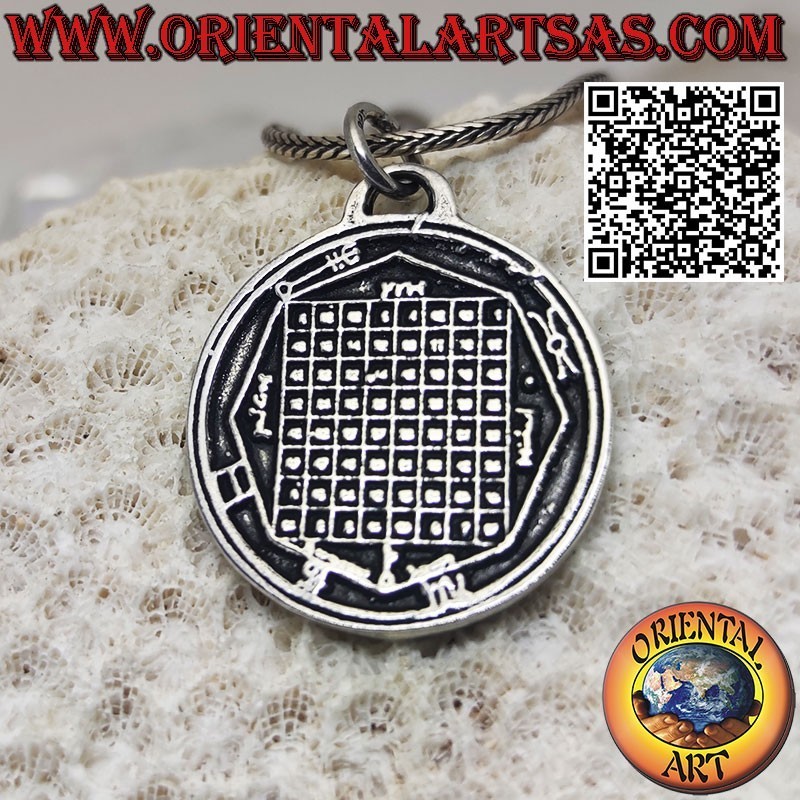 Pendentif Talisman en argent Carré magique et pentacle de Mercure