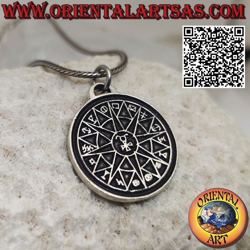 Pendentif Talisman en argent Carré magique et pentacle de Mercure