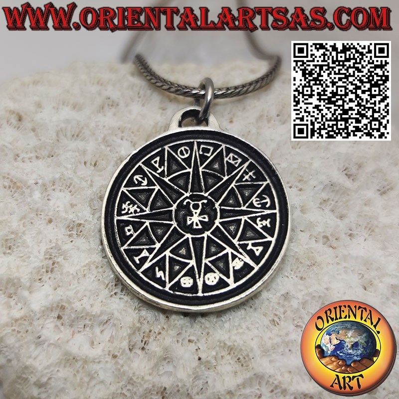 Talisman Silberanhänger Magisches Quadrat und Pentagramm des Merkur