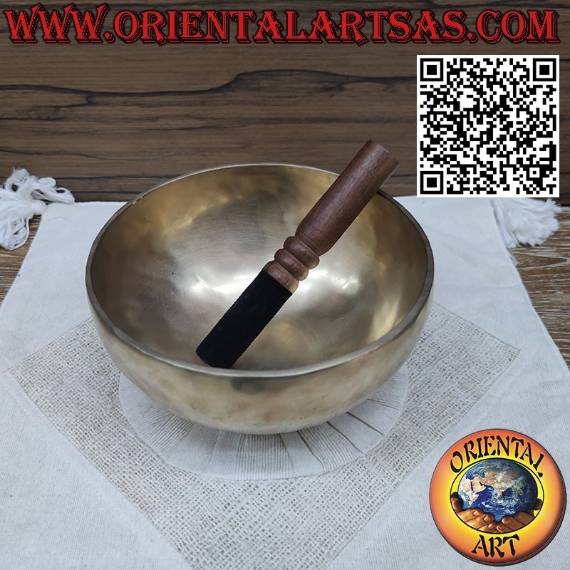 Tibetische Glocke 20 cm Ø, Hz 208, Gewicht 1082gr. komplett mit Klöppel