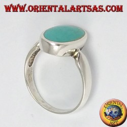 simples bague en argent avec turquoise ovale