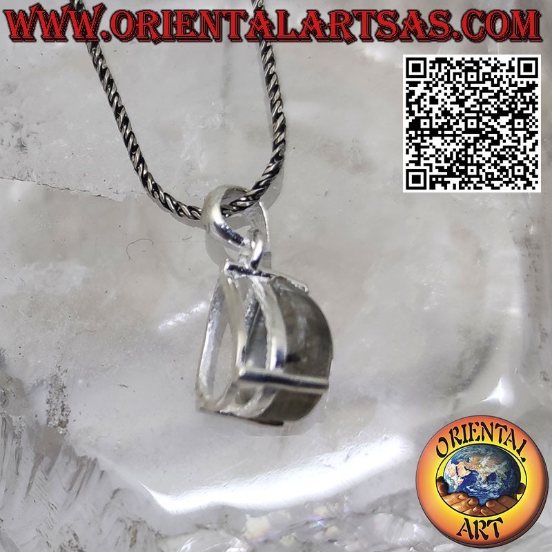 Ciondolo in argento con labradorite naturale a goccia incastonato griffe