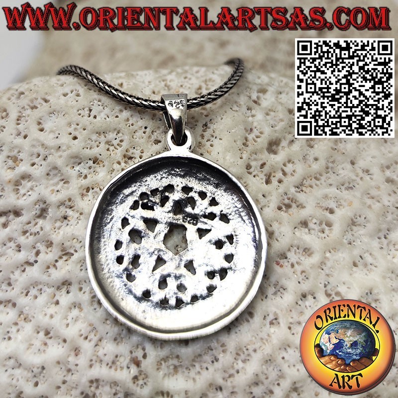 Pentáculo plata colgante Pagan Star Spiritus Aura Caminus Aqua