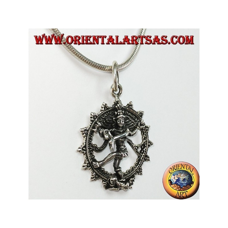 Ciondolo in argento, Shiva signore della danza nataraja danza cosmica