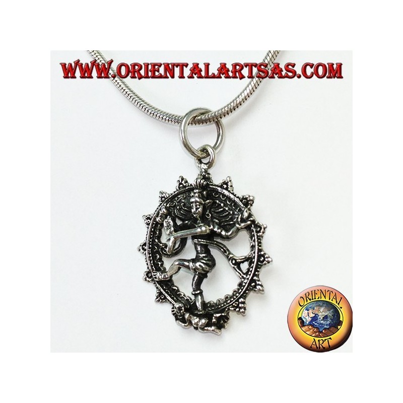 Silver pendant, Shiva nataraja cosmic dance