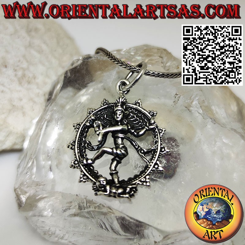 Ciondolo in argento, Shiva signore della danza nataraja danza cosmica