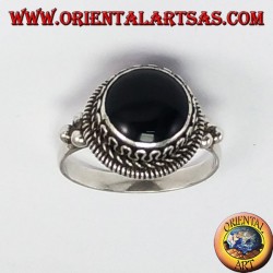 Anillo de plata con ónix tablero superior Ronda