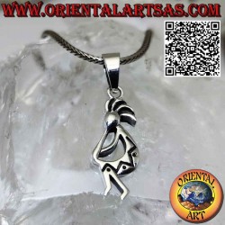 Kokopelli silver pendant symbol of joy and fertility