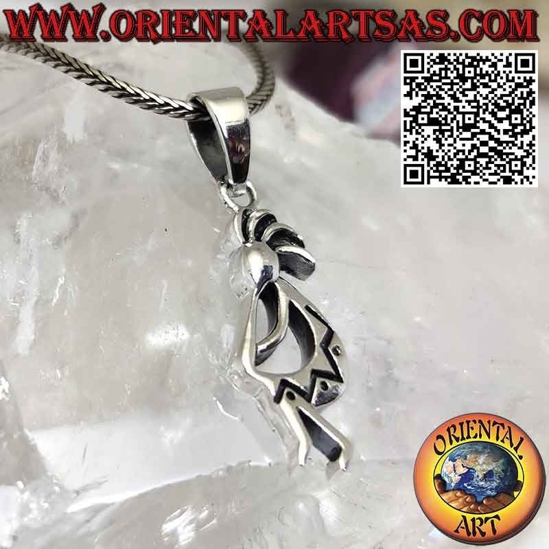 Colgante de plata Kokopelli símbolo de alegría y fertilidad.