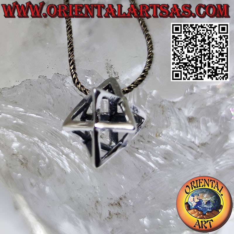 Silver Merkaba (Mer-Ka-Ba) pendant without hook