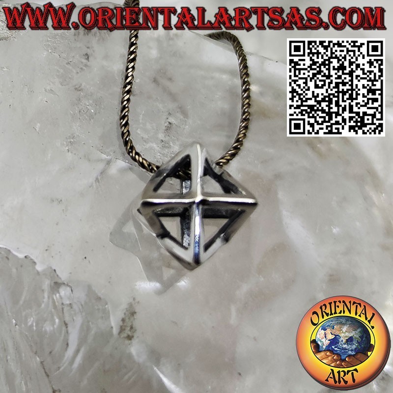 Colgante Merkaba (Mer-Ka-Ba) de plata sin gancho