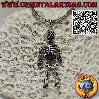 Pendentif en argent, squelette intégral mobile