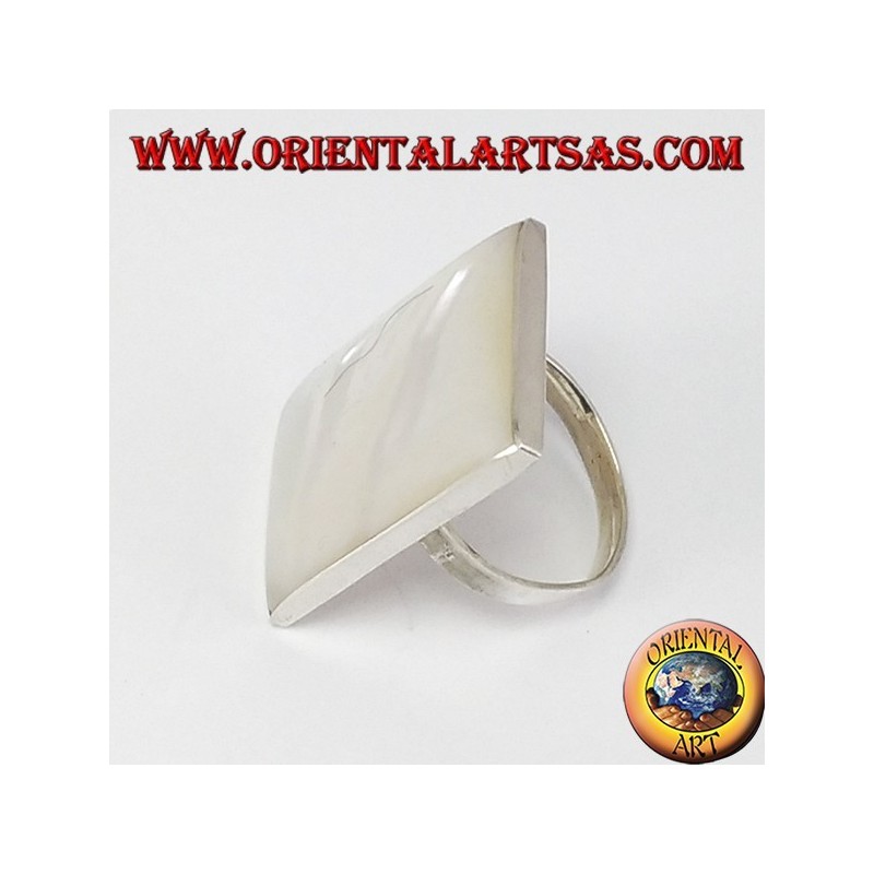 Silberring mit rechteckigem perlmutt