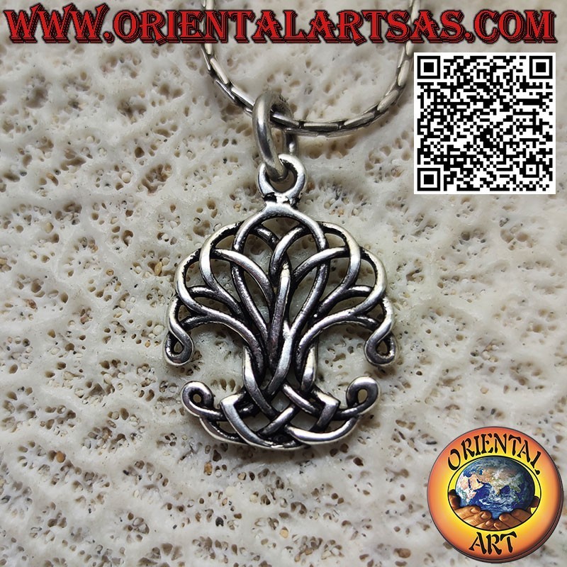 Silver pendant, Yggdrasil (tree of life), infinite intertwining