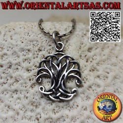 Silver pendant, Yggdrasil (tree of life), infinite intertwining