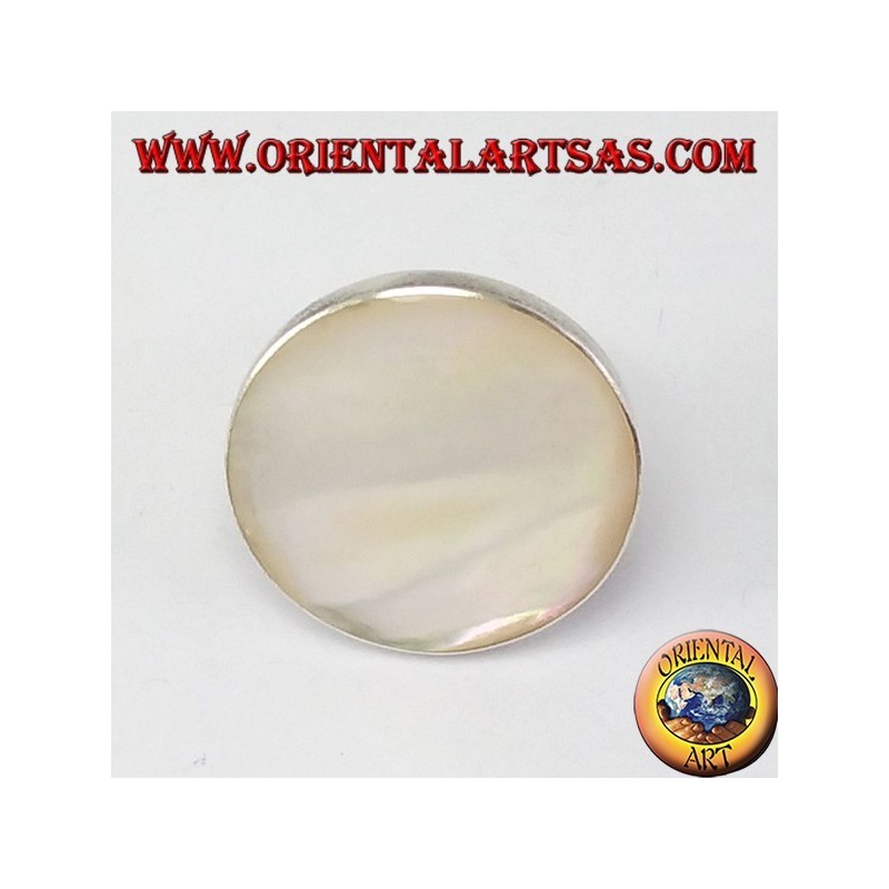 Anillo de plata con madre de la perla redonda