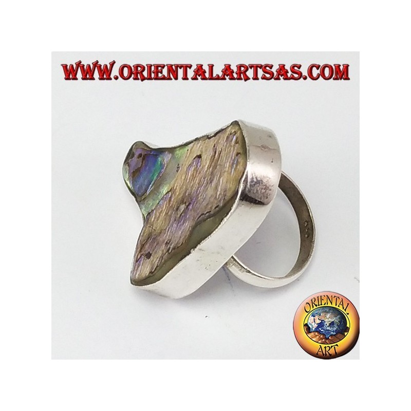 Anello d'argento con madreperla paua