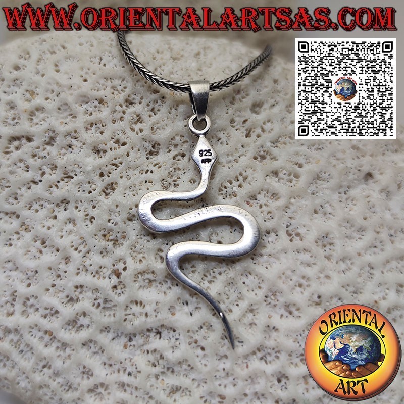 Ciondolo Serpente Argento 925 - Collana Serpente Sinuoso a S