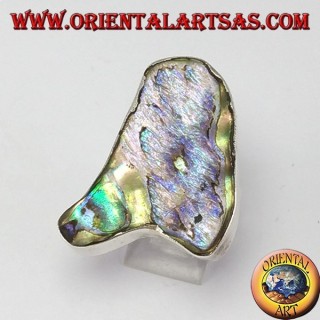 Anello d'argento con madreperla paua