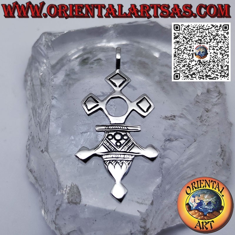 Colgante de plata la cruz tuareg de Agadez, protección y prosperidad