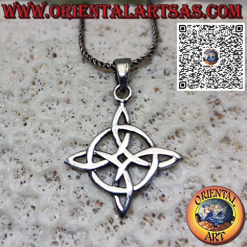 Colgante de plata Nudo de Bruja también conocido como nudo mágico