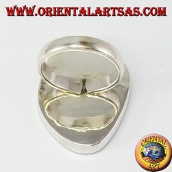 Silver ring with a large mother of pearl