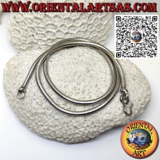 Precioso collar de cuerda de serpiente de 50 cm x 3 mm en plata maciza 700 ‰