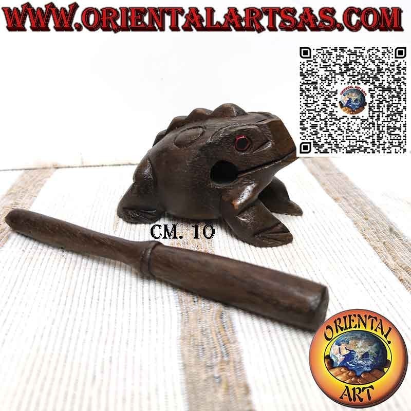 Singender Frosch (spielbar) mit roten Augen, Musikinstrument aus Holz