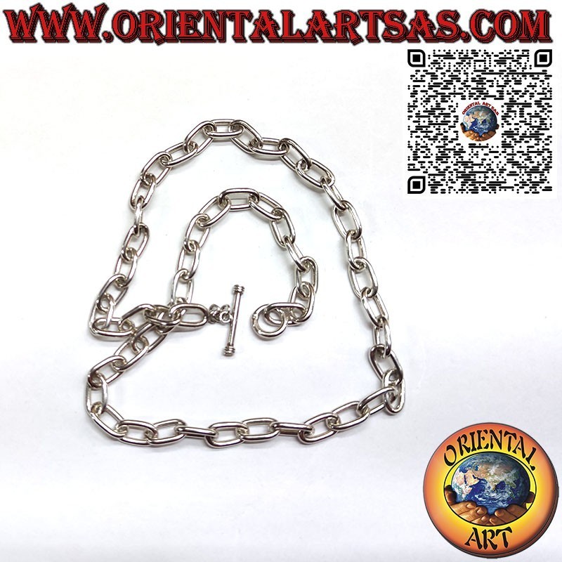 Collar de plata 925 ‰ con cadena de anillos ovalados de 54 cm x 8*2 mm